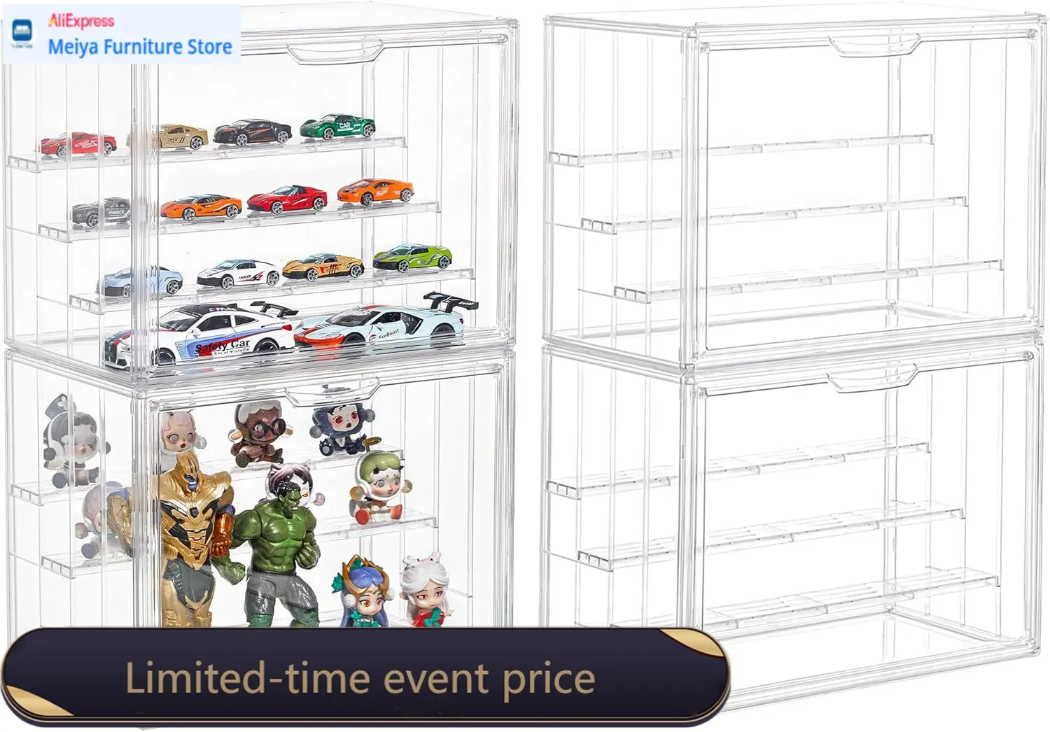 Adjustable 4 Layer Stackable Clear Acrylic Display Case Magnetic Door Collectible Figure Hobby Storage Boxes 4 Pack
Adjustable 4 Layer Stackable Clear Acrylic Display Case Magnetic Door Collectible Figure Hobby Storage Boxes 4 Pack
