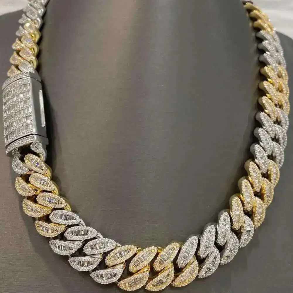 Custom Man Hip Hop Jewelry Miami Vvs Moissanite Chain Cuban Baguette Necklace 925 Sterling Silver Iced Out Women Cuban Chain
Custom Man Hip Hop Jewelry Miami Vvs Moissanite Chain Cuban Baguette Necklace 925 Sterling Silver Iced Out Women Cuban Chain