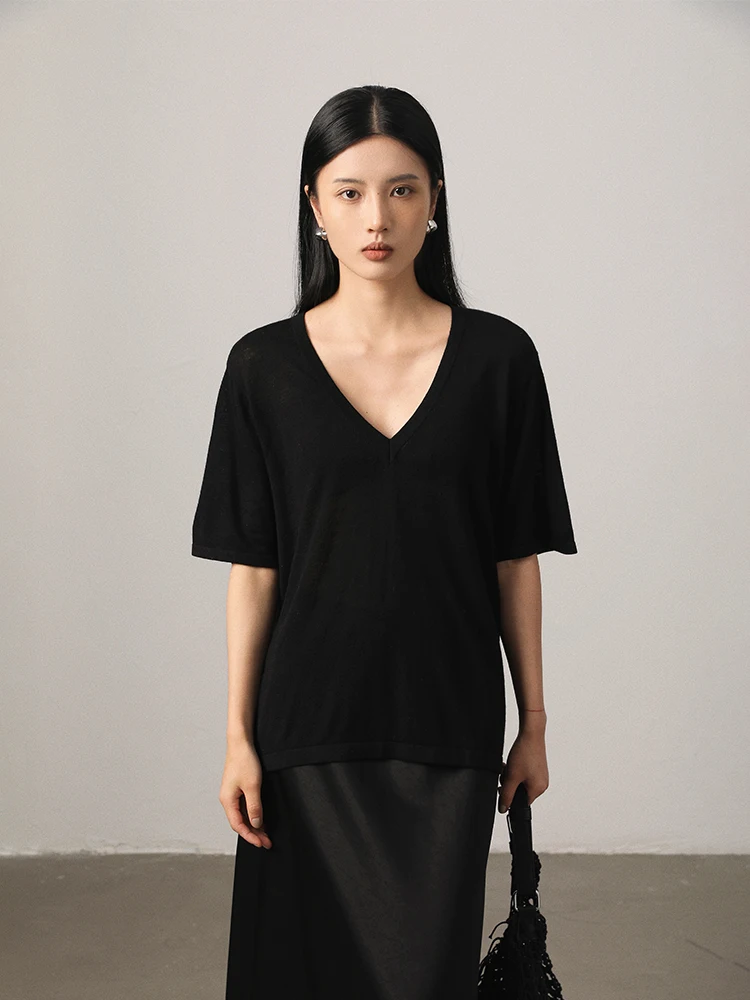 VIMORE: Новая легкая и комфортная женская футболка из шерстяной ткани с V-образным вырезом и коротким рукавом, дышащая, влагоотводящая, из чистого материала.
VIMORE: Новая легкая и комфортная женская футболка из шерстяной ткани с V-образным вырезом и коротким рукавом, дышащая, влагоотводящая, из чистого материала.