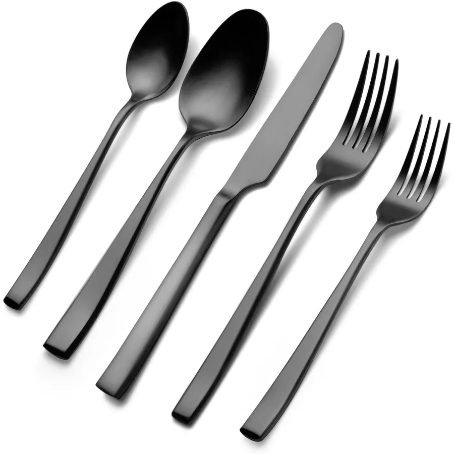 Matte Black Silverware Set EIUBUIE 40Piece Premium Stainless Steel Black Cutlery Set for 8 Matte Flatware Sets Kitchen Utensils
Matte Black Silverware Set EIUBUIE 40Piece Premium Stainless Steel Black Cutlery Set for 8 Matte Flatware Sets Kitchen Utensils