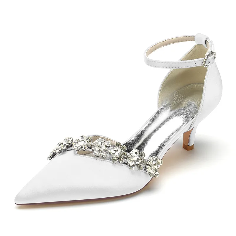 Satin Rhinestones Mid Heel Wedding Shoes for Bride Women Dress Pumps Ankle Buckle Strap Prom Formal Evening Party Heels
Satin Rhinestones Mid Heel Wedding Shoes for Bride Women Dress Pumps Ankle Buckle Strap Prom Formal Evening Party Heels