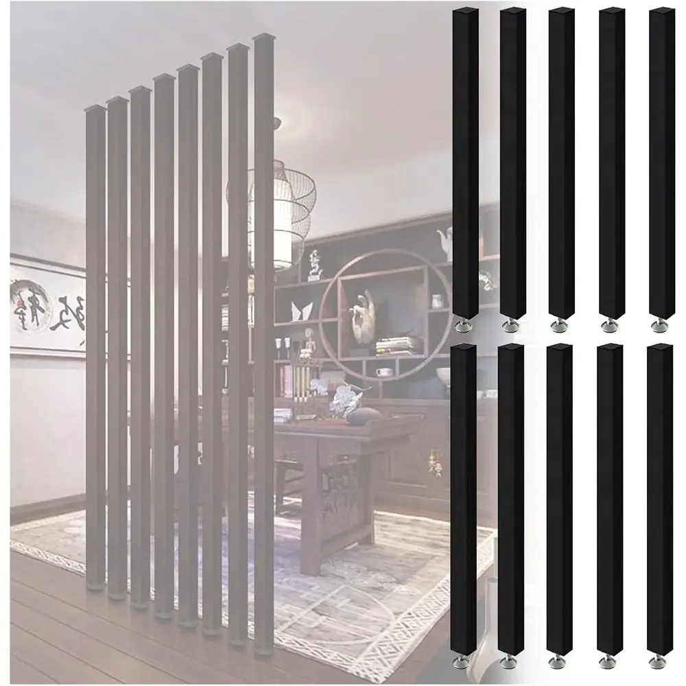 Floor-to-Ceiling Black Wooden Room Divider with 10 Slat Columns, 115cm Tall for Office, Restaurant, and Porch Use
Floor-to-Ceiling Black Wooden Room Divider with 10 Slat Columns, 115cm Tall for Office, Restaurant, and Porch Use