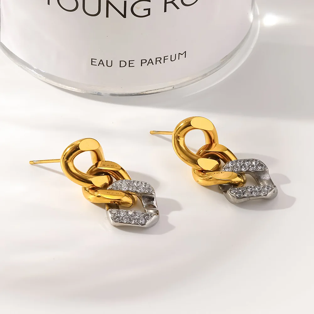 Coranda Women's 18K Gold Plated Stainless Steel Cuban Zircon Earrings Fashion Jewelry Gift
Coranda Women's 18K Gold Plated Stainless Steel Cuban Zircon Earrings Fashion Jewelry Gift