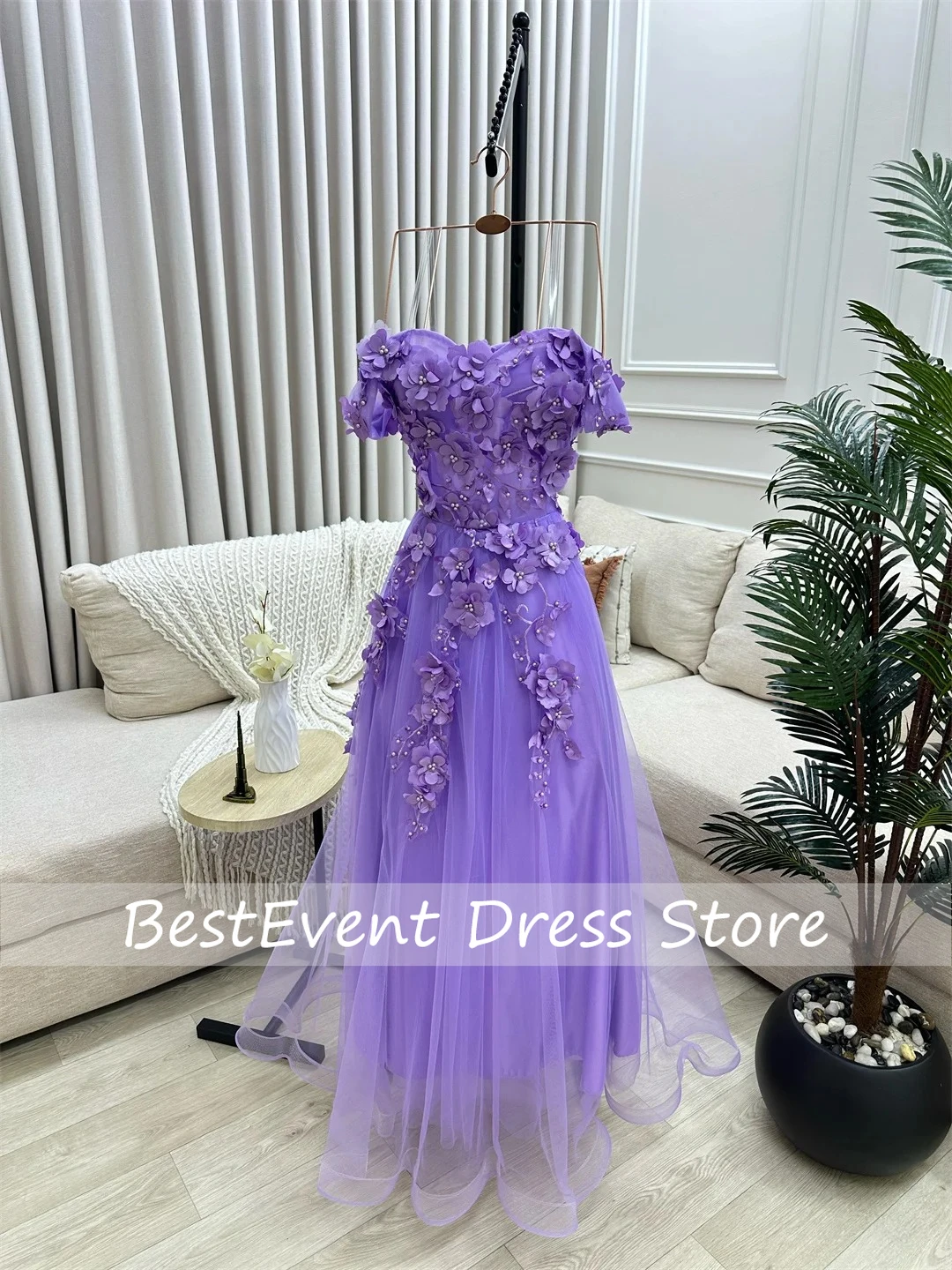 Sleeveless 3D Flower Evening Dresses Woman Elegant Dresses for Special Event Purple Customized A-line Luxury Prom Dress
Sleeveless 3D Flower Evening Dresses Woman Elegant Dresses for Special Event Purple Customized A-line Luxury Prom Dress