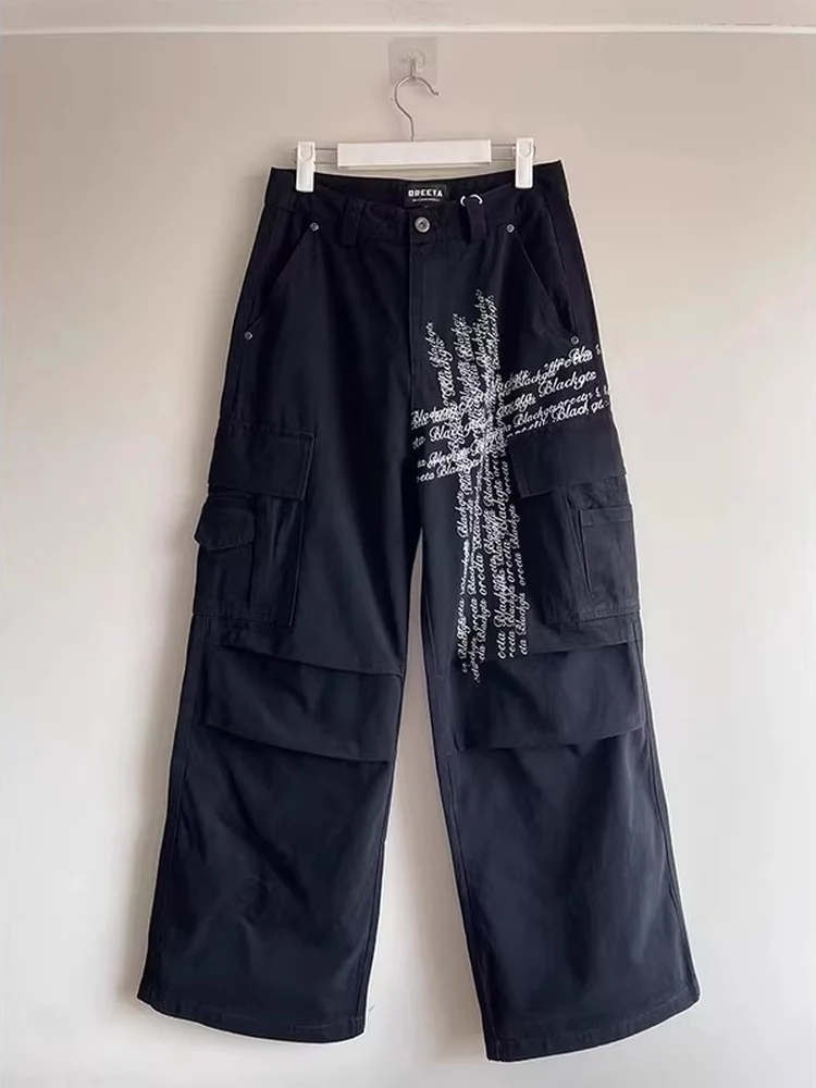 Bla Cross Print Men's And Women's Jeans American Trendy Streetwear Folded Wide Leg Pants Straight Cut Denim Casual Wear
Bla Cross Print Men's And Women's Jeans American Trendy Streetwear Folded Wide Leg Pants Straight Cut Denim Casual Wear
