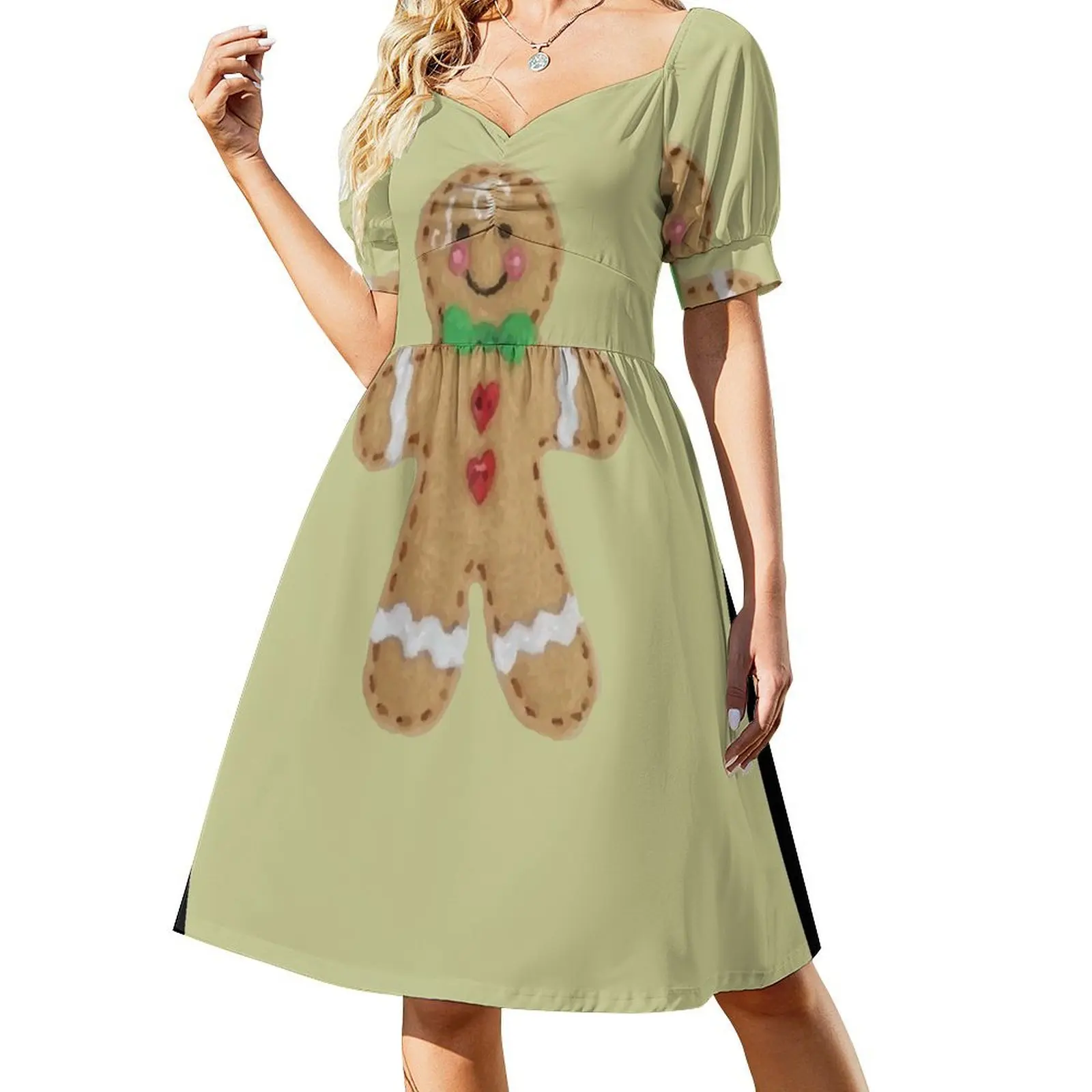 Gingerbread Man Short-Sleeved Dress Cocktail of dresses Summer women's clothing Woman clothing Elegant gown
Gingerbread Man Short-Sleeved Dress Cocktail of dresses Summer women's clothing Woman clothing Elegant gown