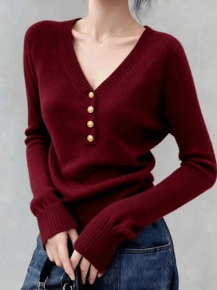 Women's V-Ne Button-Up Knitwear Long Sve Loose Fit Comfortable Breathable Spring Autumn Sle Korean Faion Pure Color
Women's V-Ne Button-Up Knitwear Long Sve Loose Fit Comfortable Breathable Spring Autumn Sle Korean Faion Pure Color