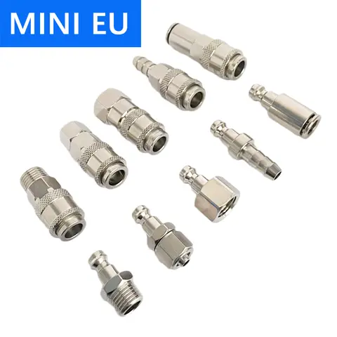 EU All-Copper Mini Air Hose Quick Coupling  Release Pneumatic Fitting European Connector Fast Medical Equipment