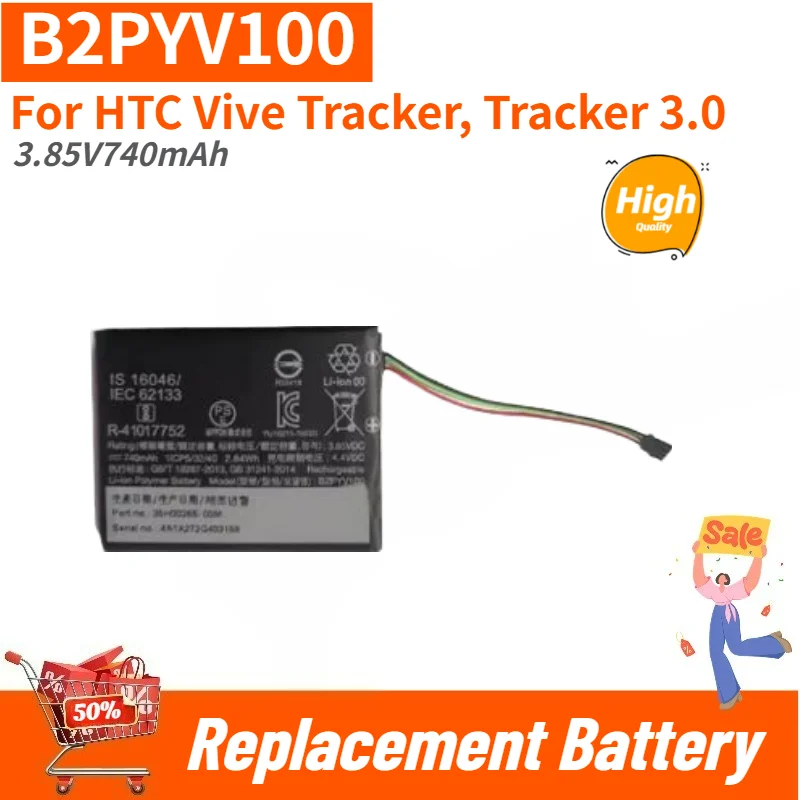 High Quality B2PYV100 3.85V740mAh Battery for HTC Vive Tracker, Tracker 3.0 Brand New Replacement Battery
High Quality B2PYV100 3.85V740mAh Battery for HTC Vive Tracker, Tracker 3.0 Brand New Replacement Battery