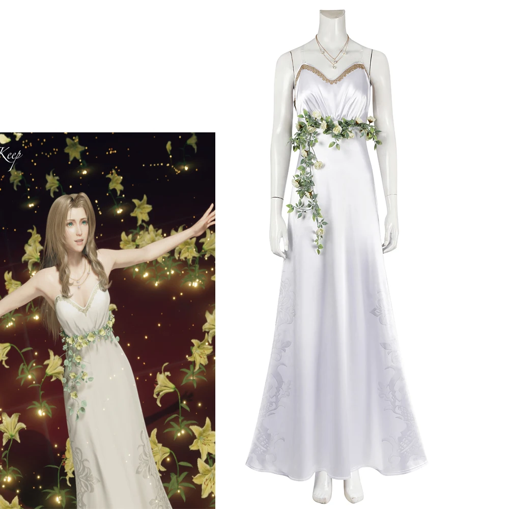 Game VII Rebirth No Promises to Keep Cosplay Aerith Costume Women's Princess White Dress Halloween Stage Performance Dress
Game VII Rebirth No Promises to Keep Cosplay Aerith Costume Women's Princess White Dress Halloween Stage Performance Dress