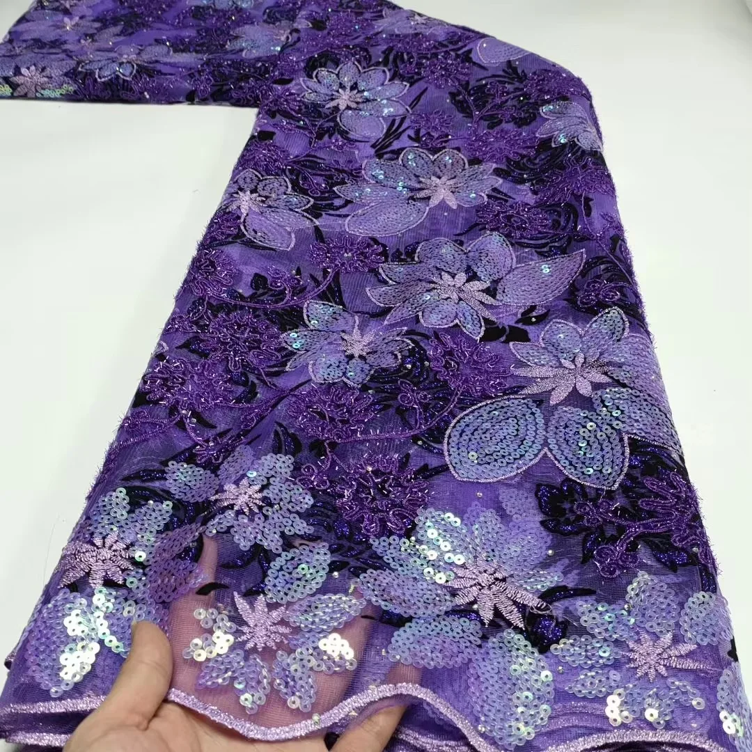 Beautiful African Velvet Lace Fabric Embroidery Heavy Sequin Nigerian French Cord Mesh Laces Fabrics For Wedding Dress Materials
Beautiful African Velvet Lace Fabric Embroidery Heavy Sequin Nigerian French Cord Mesh Laces Fabrics For Wedding Dress Materials