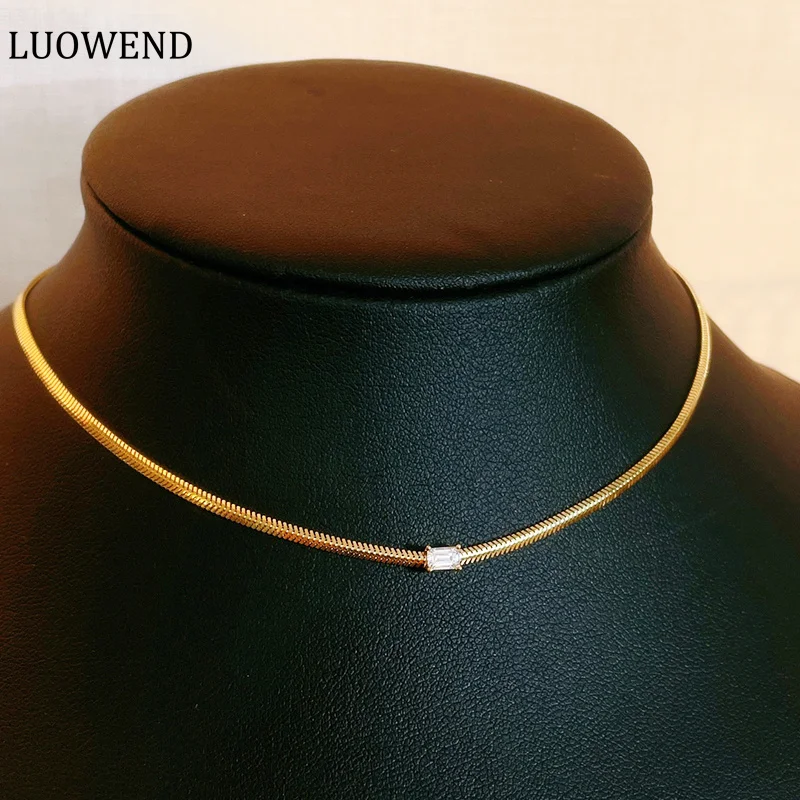 Ожерелье LUOWEND из желтого золота 18 К с изумрудами 0,30 карат, Настоящая Натуральная Бриллиантовая цепочка со змеиным плетением, модное ожерелье в стиле INS для женщин
Ожерелье LUOWEND из желтого золота 18 К с изумрудами 0,30 карат, Настоящая Натуральная Бриллиантовая цепочка со змеиным плетением, модное ожерелье в стиле INS для женщин