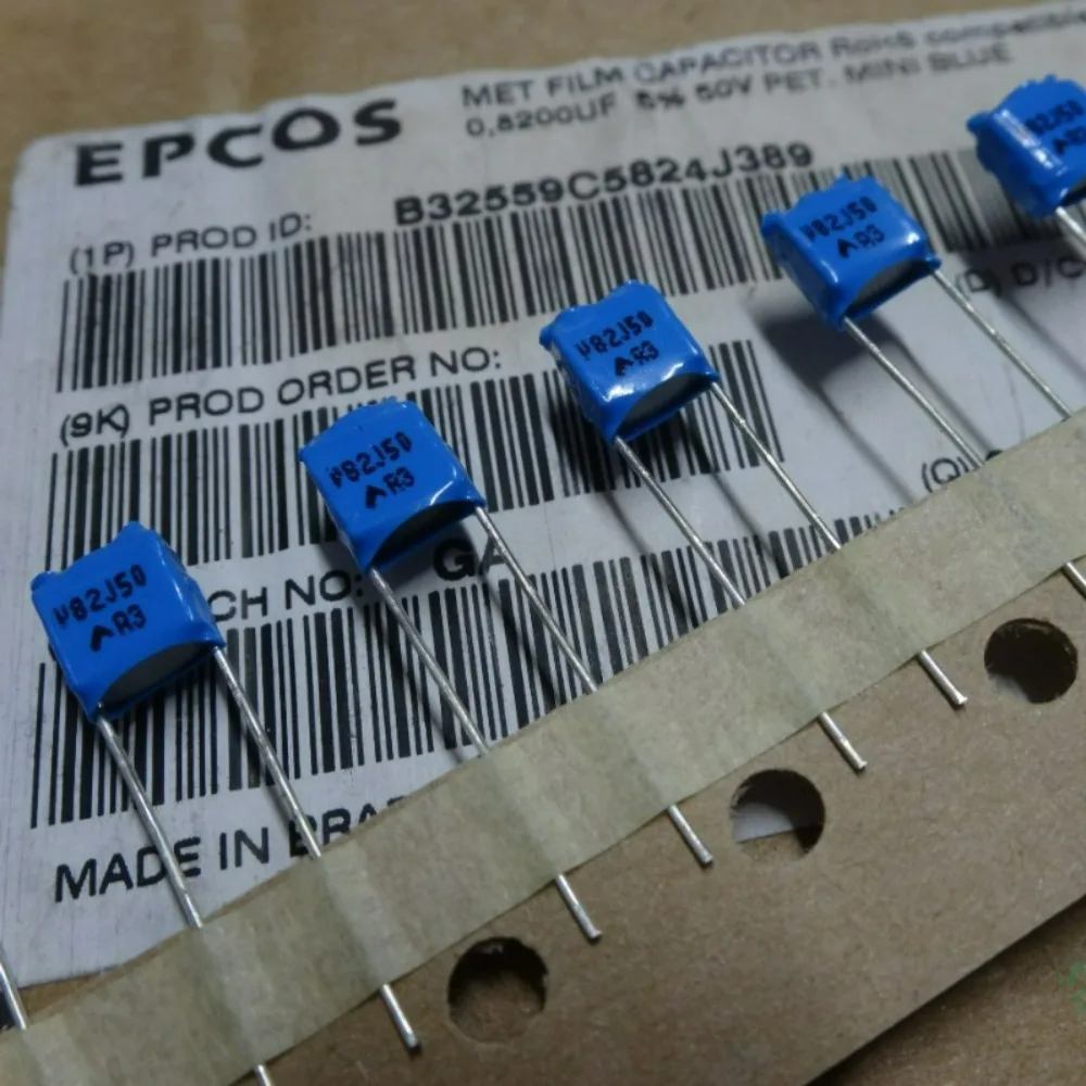 10pcs/lot EPCOS 0.82uf 50V 820nf u82 824 Brand New 5mm Layered Film Capacitor B32559C5824J
10pcs/lot EPCOS 0.82uf 50V 820nf u82 824 Brand New 5mm Layered Film Capacitor B32559C5824J