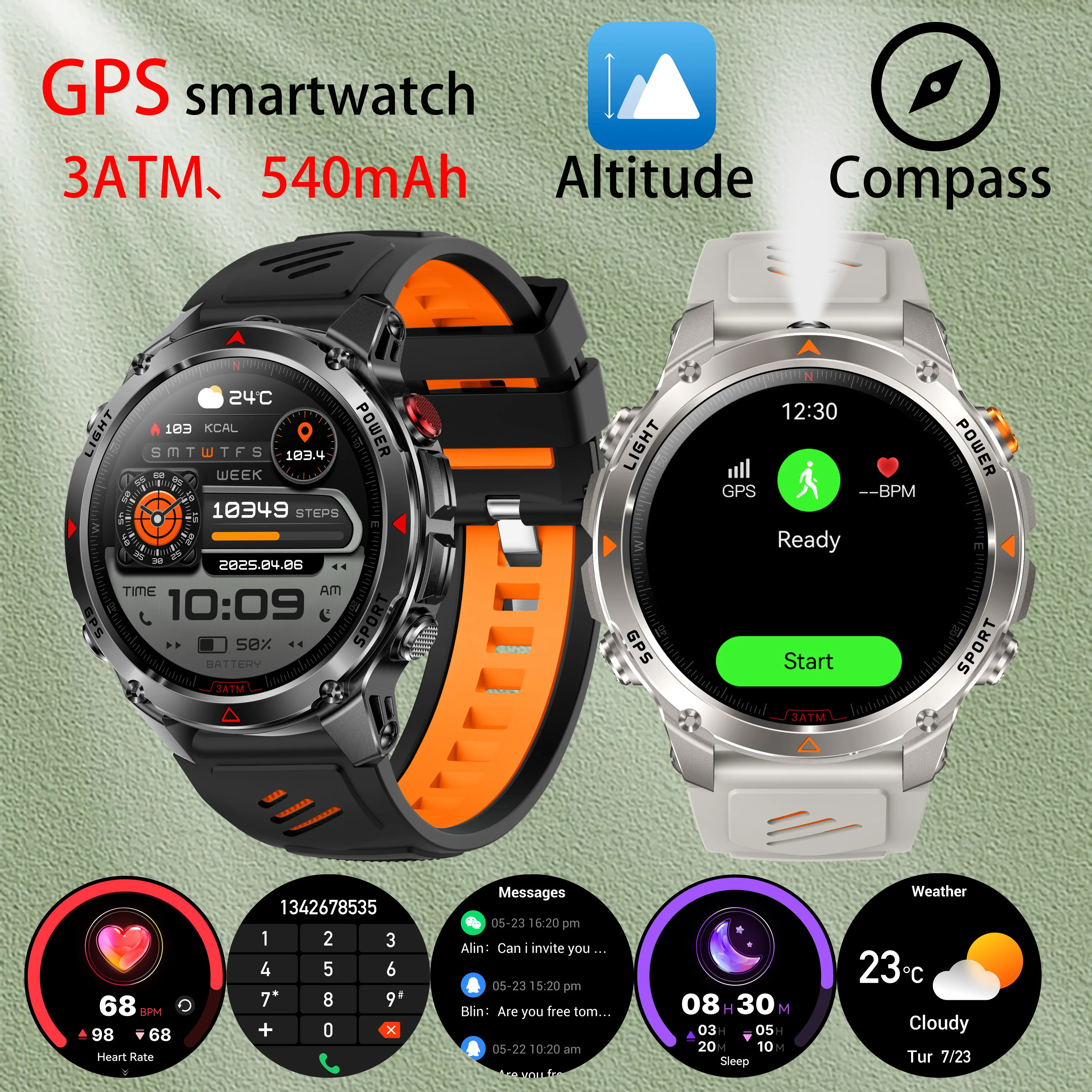 New GPS Sport Track Watch Bluetooth Call Waterproof Smart Watch Three Defenses Outdoor Heart Rate Health Men Gift Smart Watch
New GPS Sport Track Watch Bluetooth Call Waterproof Smart Watch Three Defenses Outdoor Heart Rate Health Men Gift Smart Watch