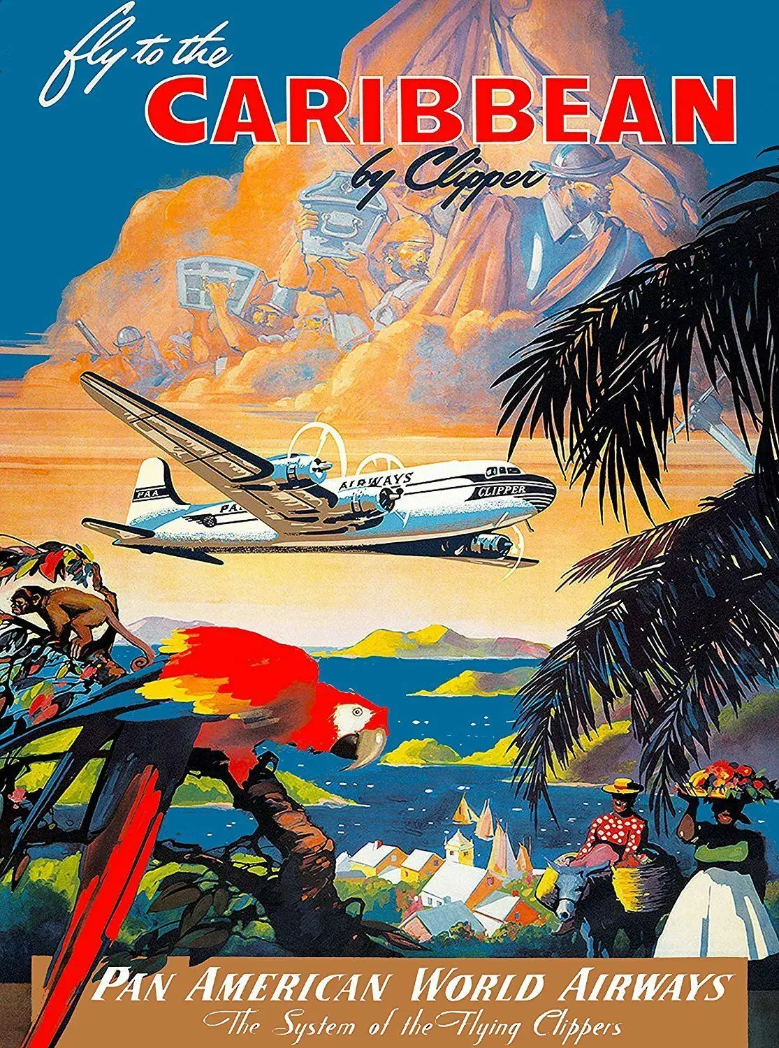 VINTAGE FLY CARIBBEAN CLIPPER PAN AM 1950 Print Art Canvas Poster for Living Room Decoration Home Wall Decor Picture
VINTAGE FLY CARIBBEAN CLIPPER PAN AM 1950 Print Art Canvas Poster for Living Room Decoration Home Wall Decor Picture