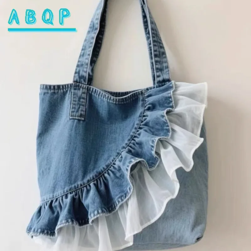 Сумка на плечо, новинка 2025, модная универсальная джинсовая кружевная большая вместительная портативная сумка-тоут High Sense
Сумка на плечо, новинка 2025, модная универсальная джинсовая кружевная большая вместительная портативная сумка-тоут High Sense