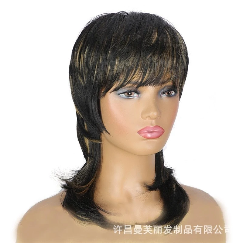 Popular European and American women's wolf tail bangs , upturned synthetic hair wig, Mullet wigs
Popular European and American women's wolf tail bangs , upturned synthetic hair wig, Mullet wigs