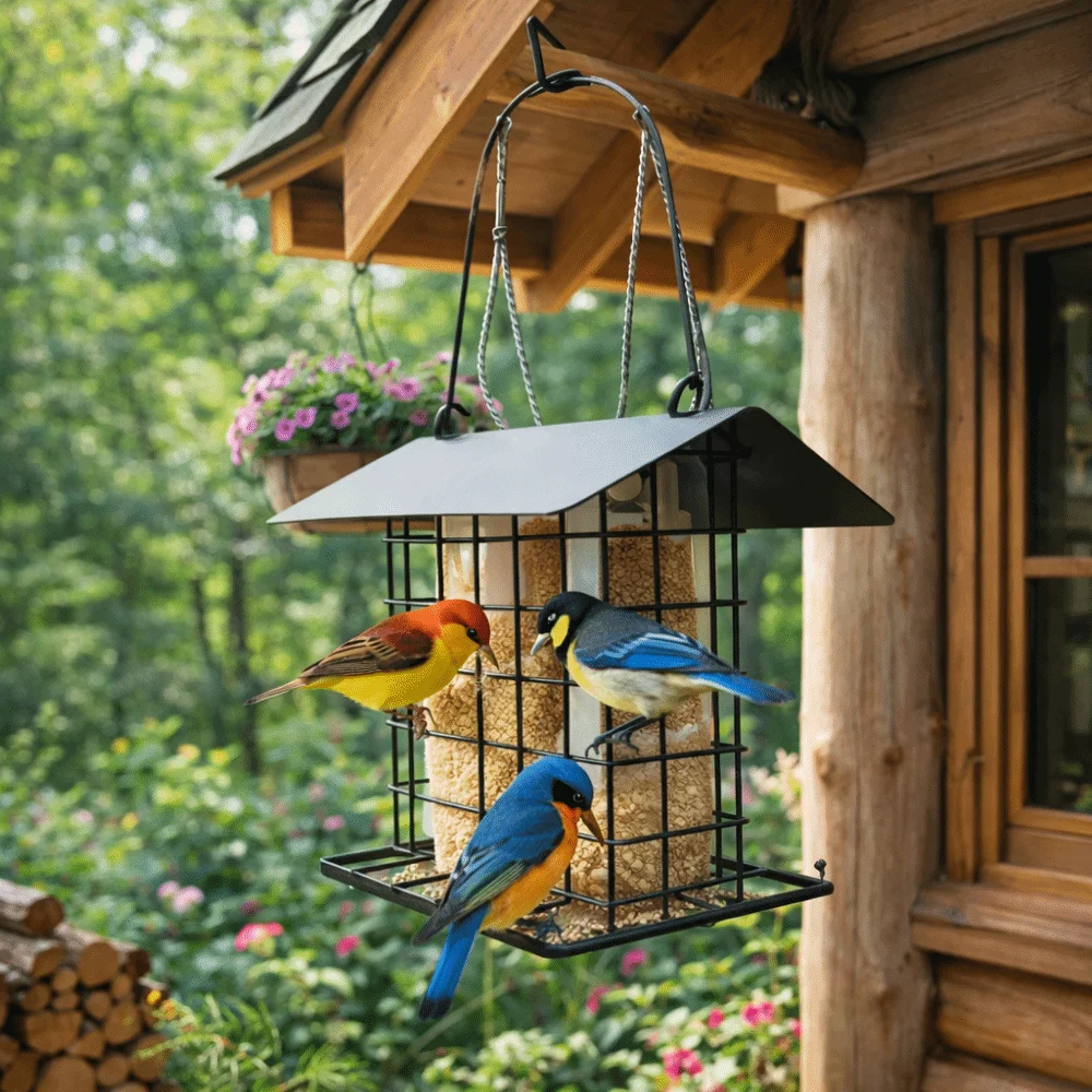 Large Capacity Hanging Birds Feeder Weatherproof Rust Resistant Bird Feeding Station Squirrel Proof Metal Suet Holder Wild Birds
Large Capacity Hanging Birds Feeder Weatherproof Rust Resistant Bird Feeding Station Squirrel Proof Metal Suet Holder Wild Birds