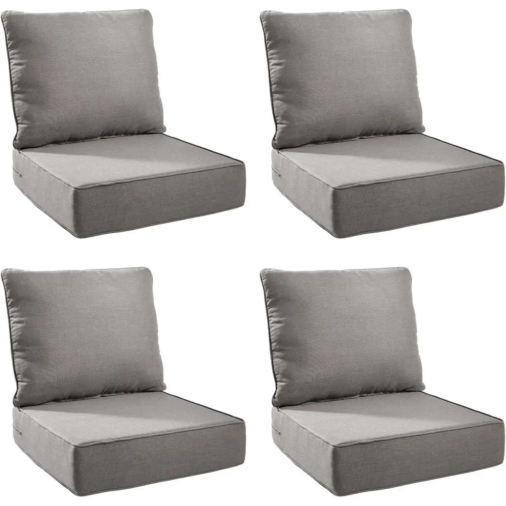 UV & Water Resistant Outdoor Cushion Set - 6 Thick, 24x24 Patio Furniture Covers, Grey, 4-Pack
UV & Water Resistant Outdoor Cushion Set - 6 Thick, 24x24 Patio Furniture Covers, Grey, 4-Pack
