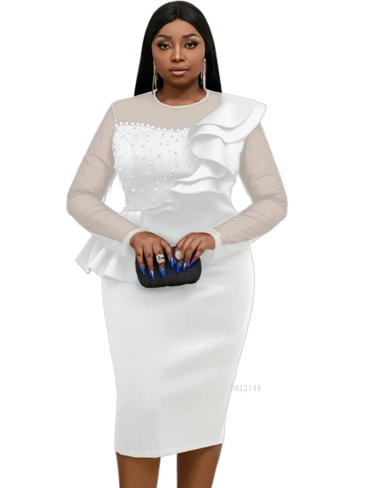 L-4XL Plus Size African Dresses for Women Autumn Elegant African Long Sleeve Mesh White Bodycon Midi Dress Africa Clothing 2026
L-4XL Plus Size African Dresses for Women Autumn Elegant African Long Sleeve Mesh White Bodycon Midi Dress Africa Clothing 2026