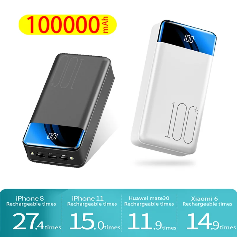 New enhanced fast charging 100000MAH power pack large capacity mobile power universal 5V speed charging
New enhanced fast charging 100000MAH power pack large capacity mobile power universal 5V speed charging