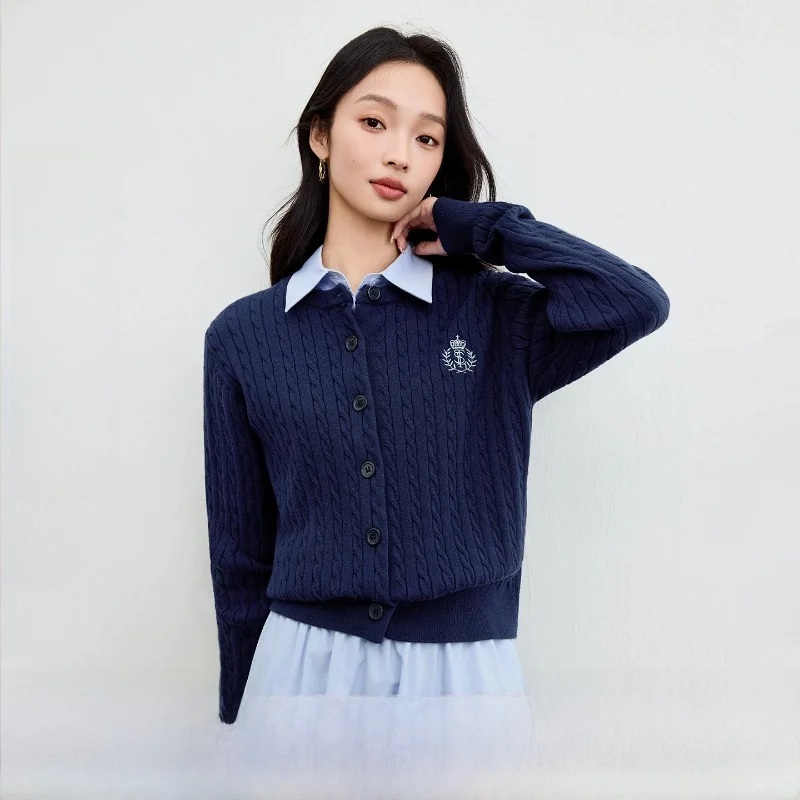 Ele round Ne Embroidered Sweater Women's College Sle Knitwear Elastici Open Cardigan Long Sve Autumn Top
Ele round Ne Embroidered Sweater Women's College Sle Knitwear Elastici Open Cardigan Long Sve Autumn Top
