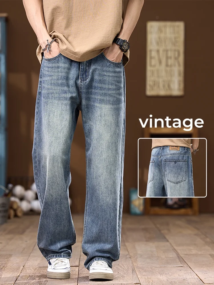 Summer Thin Men's Loose Jeans New Korean Fashion Straight Casual Vintage Trousers Wide Personality Male Denim Pants
Summer Thin Men's Loose Jeans New Korean Fashion Straight Casual Vintage Trousers Wide Personality Male Denim Pants