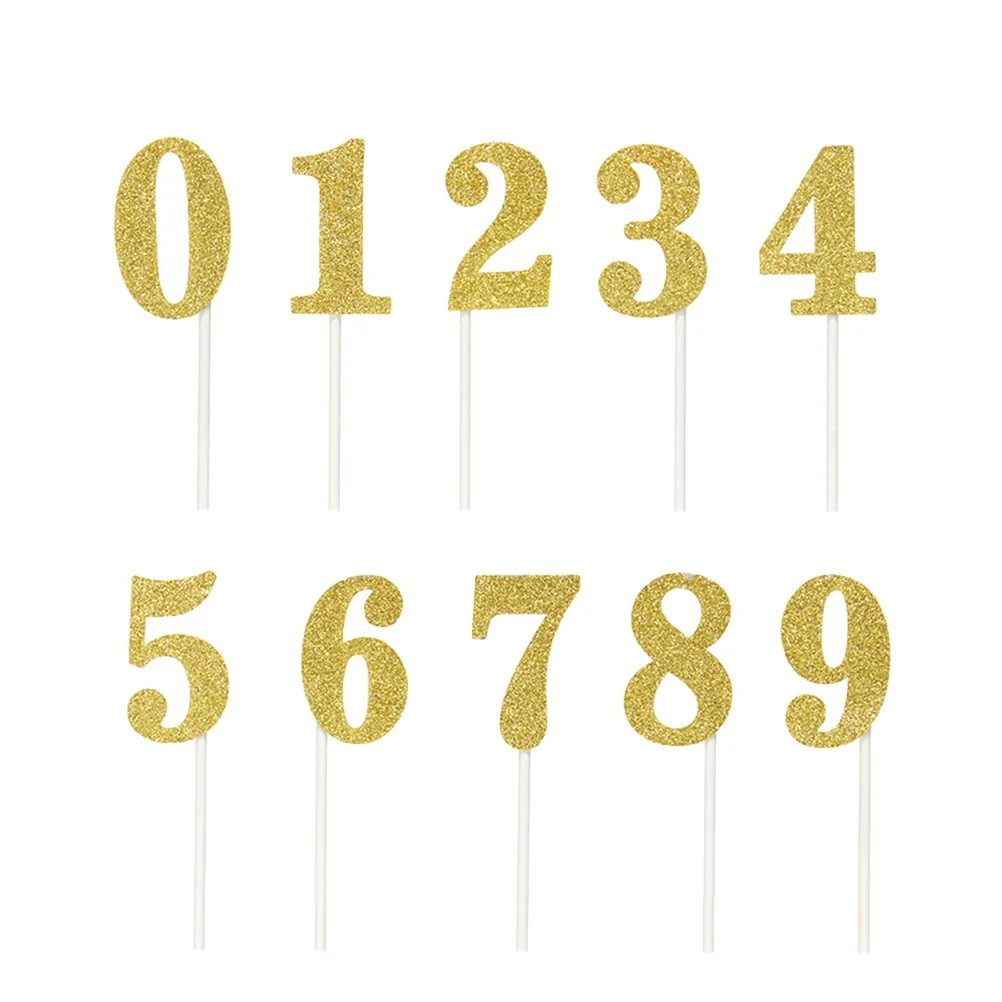 10 Pcs Number Cake Toppers Glitter Paper Picks Decorative Supplies Birthday Wedding Party Cakes Cupcakes Dessert Table
10 Pcs Number Cake Toppers Glitter Paper Picks Decorative Supplies Birthday Wedding Party Cakes Cupcakes Dessert Table