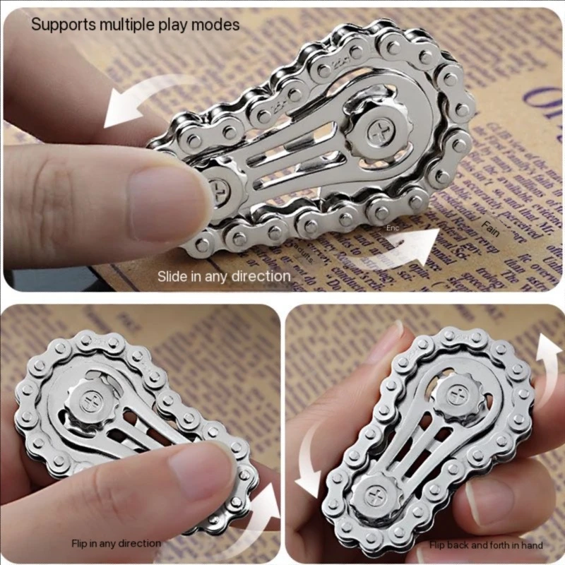 Set of 3 Metal Finger Spinners - Large And Small Gears Design Stress Relief Toys Bicycle Chain Theme for Entertainment And Fun
Set of 3 Metal Finger Spinners - Large And Small Gears Design Stress Relief Toys Bicycle Chain Theme for Entertainment And Fun