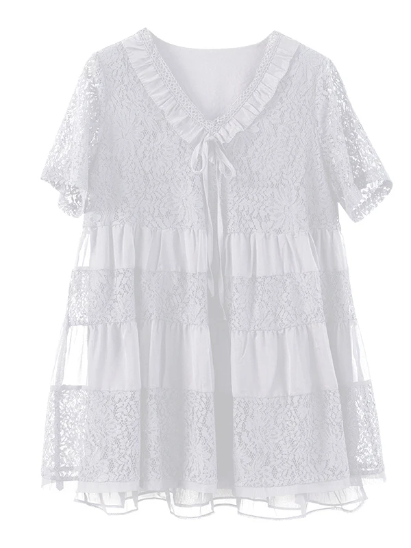 Faionable V-Ne Lace irt Women's Summer New Loose Casual ort Sve Top Comfortable Fit Five-Quarter Length Color
Faionable V-Ne Lace irt Women's Summer New Loose Casual ort Sve Top Comfortable Fit Five-Quarter Length Color