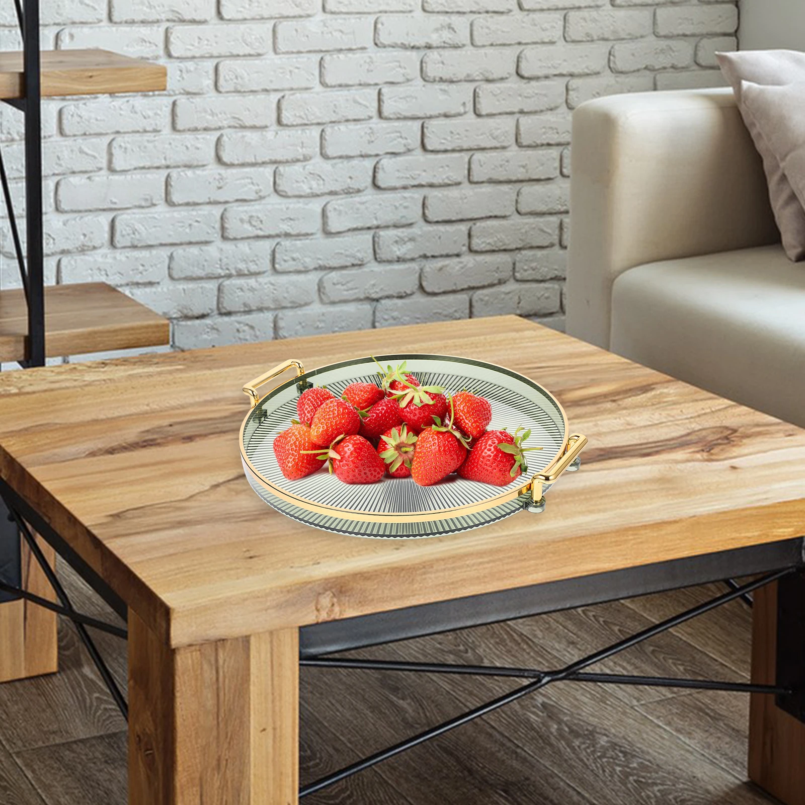 Plastic Serving Tray Round Transparent Striped Design For Fruit Snacks Storage Home Decor Dish Plate Organizer
Plastic Serving Tray Round Transparent Striped Design For Fruit Snacks Storage Home Decor Dish Plate Organizer