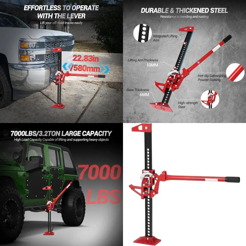 33-Inch Heavy-Duty Adjustable Jacks with 7000 lbs Capacity for Off-Road Vehicles, Tractors, Trucks, and SUVs
33-Inch Heavy-Duty Adjustable Jacks with 7000 lbs Capacity for Off-Road Vehicles, Tractors, Trucks, and SUVs