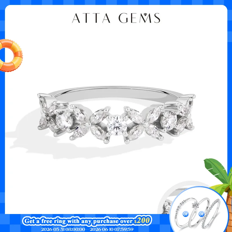 ATTAGEMS S925 Sterling Silver White Gold Moissanite Rings Flower Design For Women Butterfly Engagement Ring Jewelry High quality
ATTAGEMS S925 Sterling Silver White Gold Moissanite Rings Flower Design For Women Butterfly Engagement Ring Jewelry High quality