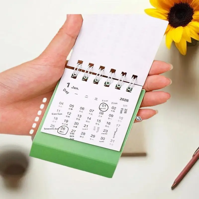 2026 мини простой милый мультяшный узор маленький настольный календарь карманный портативный календарь ударный план украшение для рабочего стола
2026 мини простой милый мультяшный узор маленький настольный календарь карманный портативный календарь ударный план украшение для рабочего стола