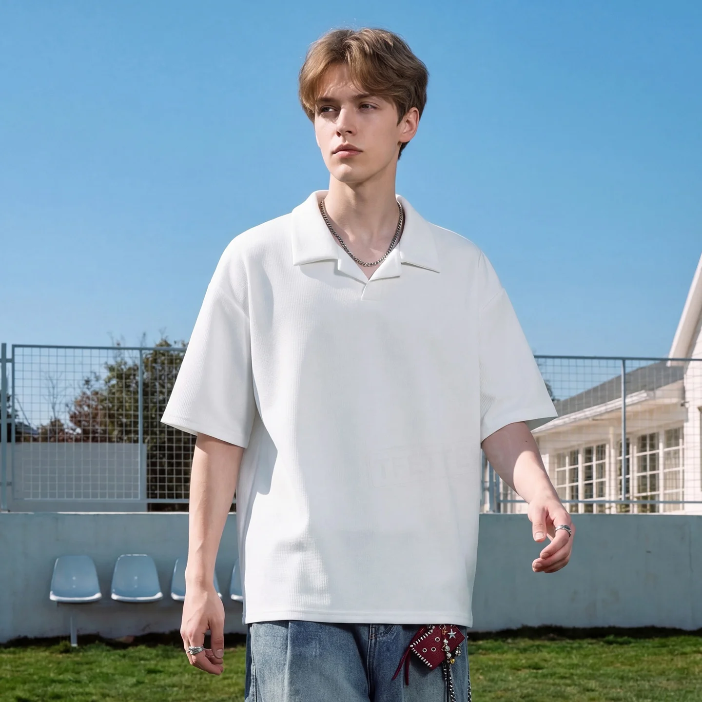 TFETTERS 2026 Summer Minimal Polo Shirt Men Loose Fit Half Sleeve Solid Color Seagull Collar Men Polo Fashion Tops Outdoor
TFETTERS 2026 Summer Minimal Polo Shirt Men Loose Fit Half Sleeve Solid Color Seagull Collar Men Polo Fashion Tops Outdoor