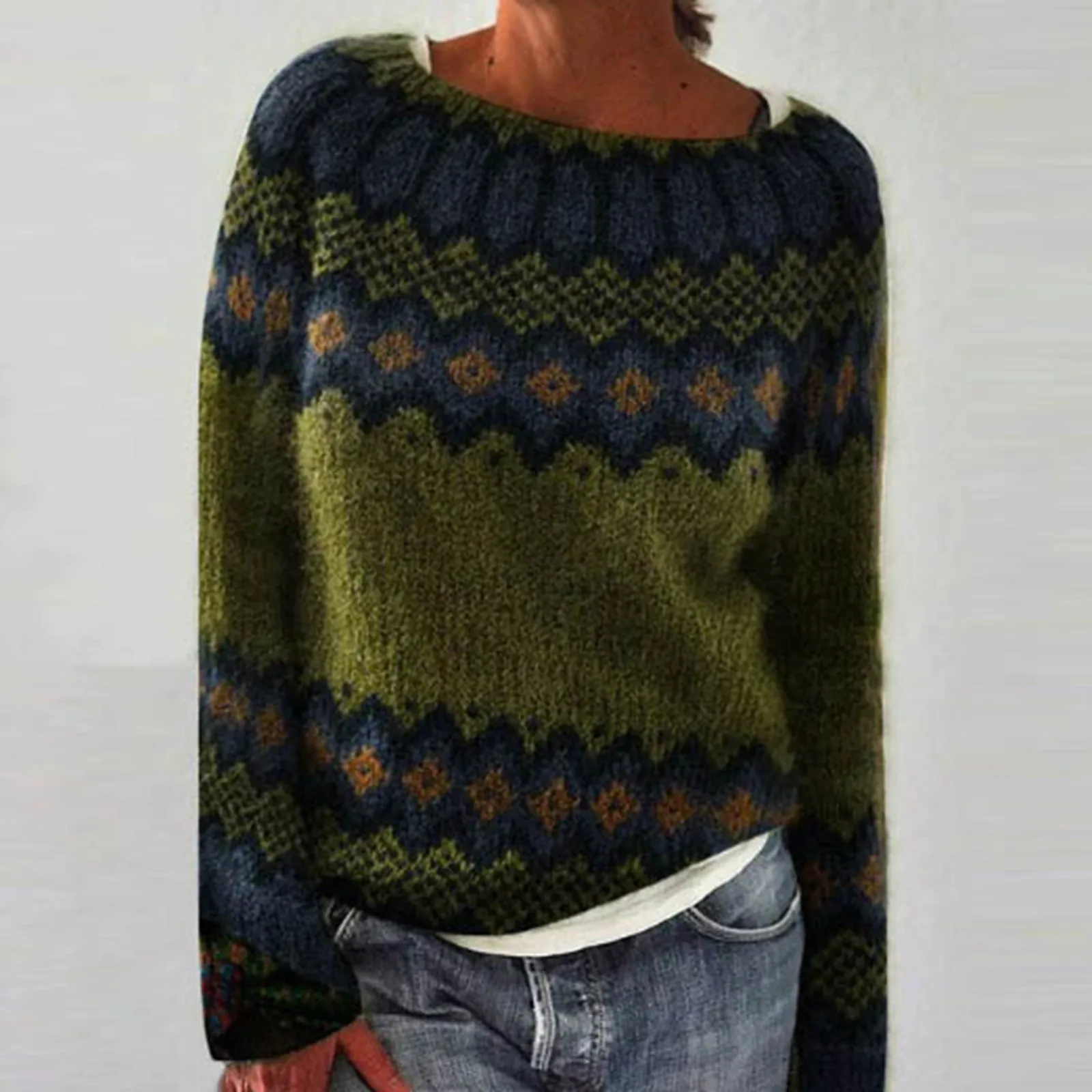 Cozy Knitwear For Autumn Winter Fashionable Women Knitwear Sweater Women Sweater Stylish Vintage Women's Color-block Sweater
Cozy Knitwear For Autumn Winter Fashionable Women Knitwear Sweater Women Sweater Stylish Vintage Women's Color-block Sweater