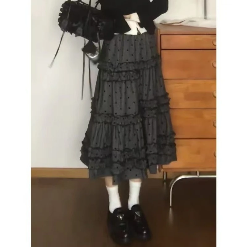 Grey Vintage Polka Dot High Waist Skirt Women Japanese Fashion Casual Patchwork Clothing Hepburn Kawaii Long Cake Skirts 2026
Grey Vintage Polka Dot High Waist Skirt Women Japanese Fashion Casual Patchwork Clothing Hepburn Kawaii Long Cake Skirts 2026