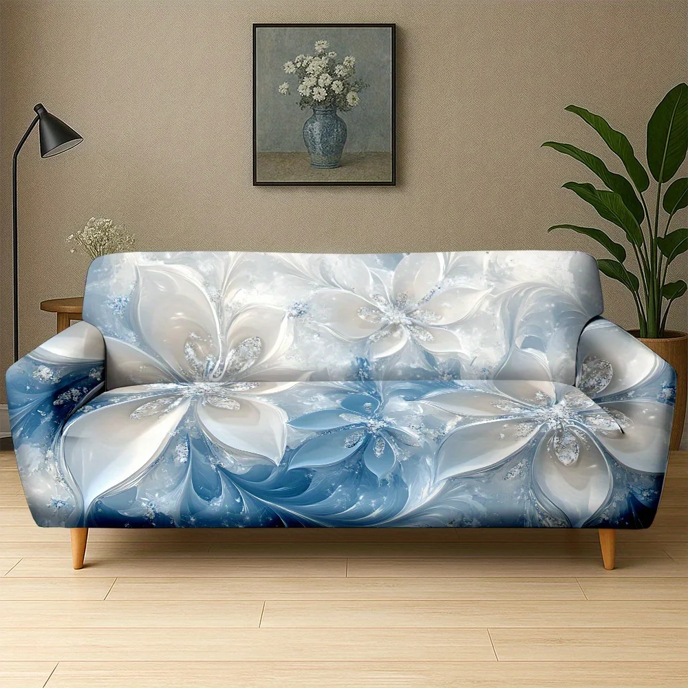 1pc Elegant Blue White Stained Glass Lily Print Stretch Sofa Cover, Removable Washable Couch Slipcover for Modern Art Home Decor
1pc Elegant Blue White Stained Glass Lily Print Stretch Sofa Cover, Removable Washable Couch Slipcover for Modern Art Home Decor