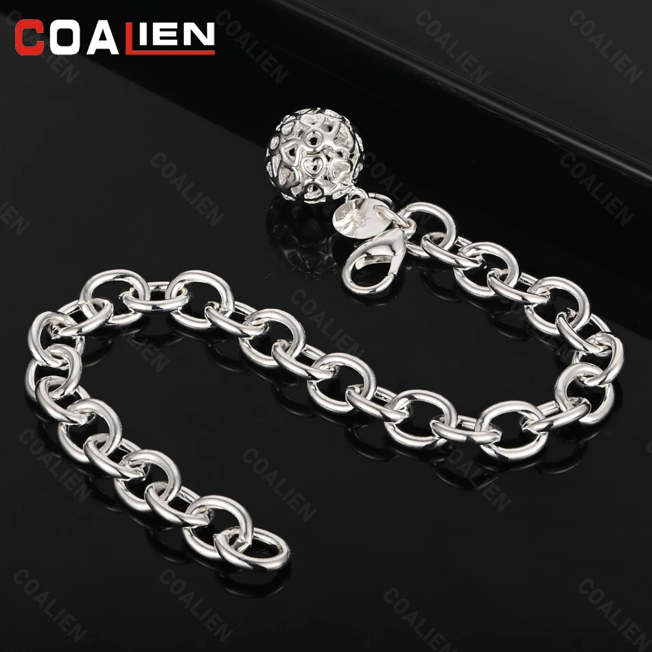 COALIEN 925 Sterling Silver Pentagonal Hollow Ball Chain Bracelet Women Charm Fashion Gift Wedding Jewelry
COALIEN 925 Sterling Silver Pentagonal Hollow Ball Chain Bracelet Women Charm Fashion Gift Wedding Jewelry