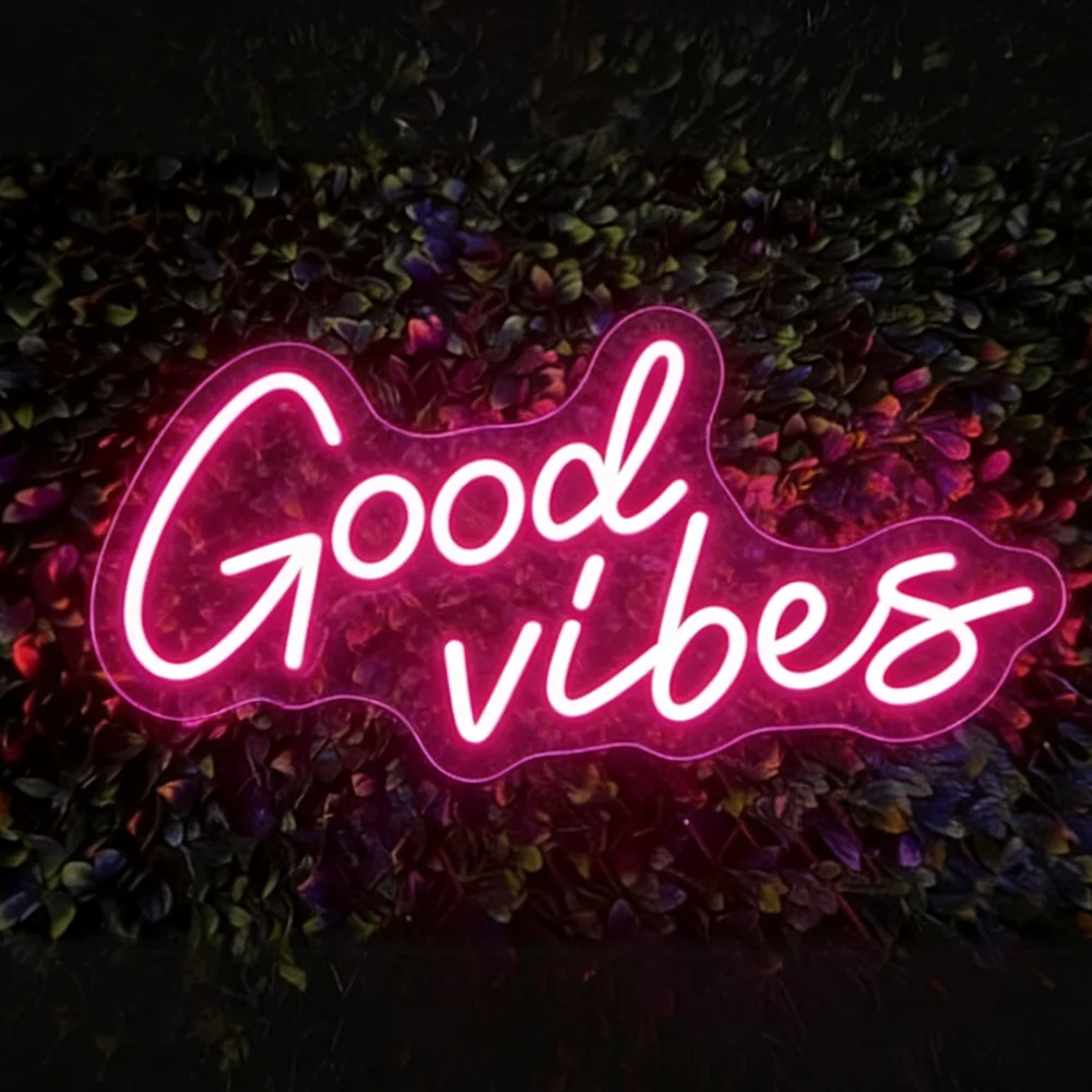 Неоновая вывеска Good Vibes с USB-питанием, регулируемая по цвету, светодиодная неоновая надпись, настенный декор, стильный яркий декор для интерьера
Неоновая вывеска Good Vibes с USB-питанием, регулируемая по цвету, светодиодная неоновая надпись, настенный декор, стильный яркий декор для интерьера