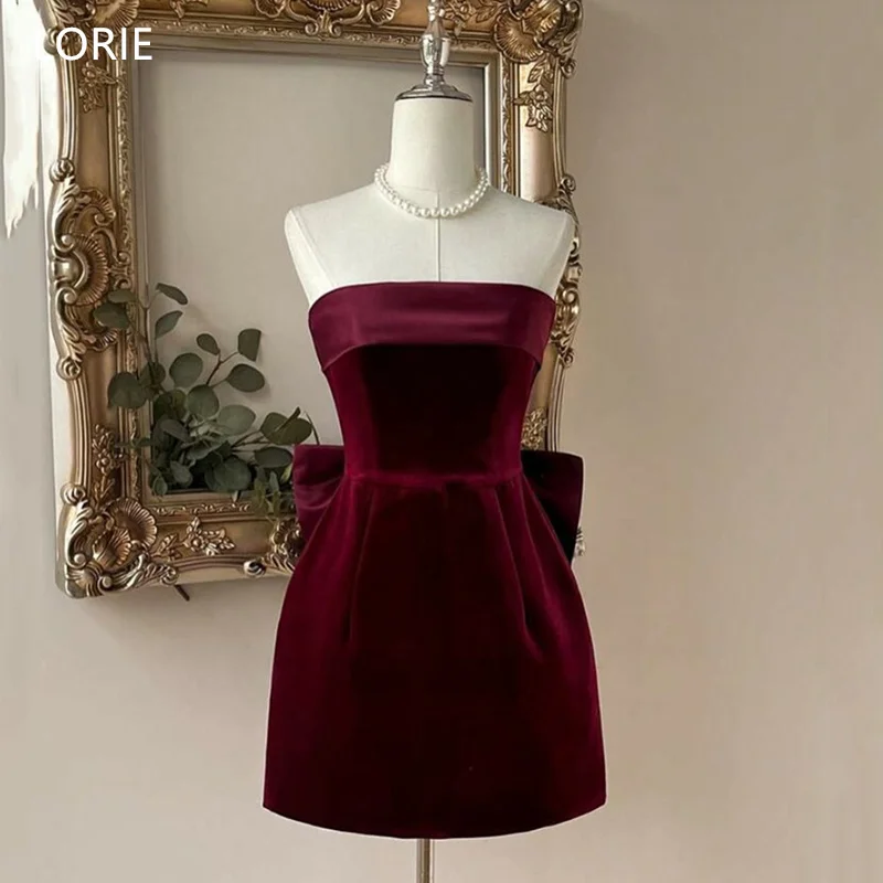LORIE Elegant Burgundy Party Dresses Velvet Strapless Sleeveless Bow Evening Prom Dress Mini A-Line Prom Gown Customized
LORIE Elegant Burgundy Party Dresses Velvet Strapless Sleeveless Bow Evening Prom Dress Mini A-Line Prom Gown Customized