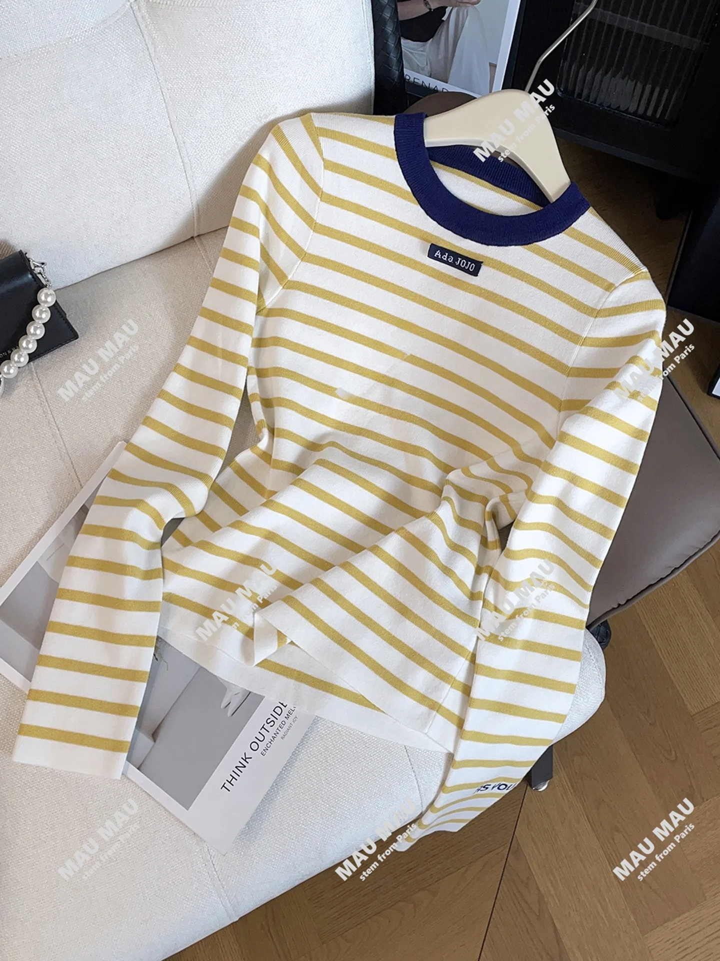 Милый молодежный вязаный топ в полоску с буквенным принтом и высокой талией, повседневная свободная футболка Long Sve round Ne для молодых женщин
Милый молодежный вязаный топ в полоску с буквенным принтом и высокой талией, повседневная свободная футболка Long Sve round Ne для молодых женщин