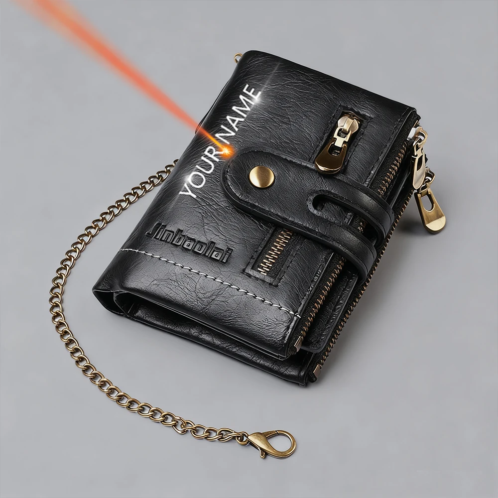 Новый большой вместительный мужской короткий кошелек с гравировкой имени, держатель для карт, мужской кошелек для монет, ретро, двойная молния, зажим для карт для мужчин
Новый большой вместительный мужской короткий кошелек с гравировкой имени, держатель для карт, мужской кошелек для монет, ретро, двойная молния, зажим для карт для мужчин