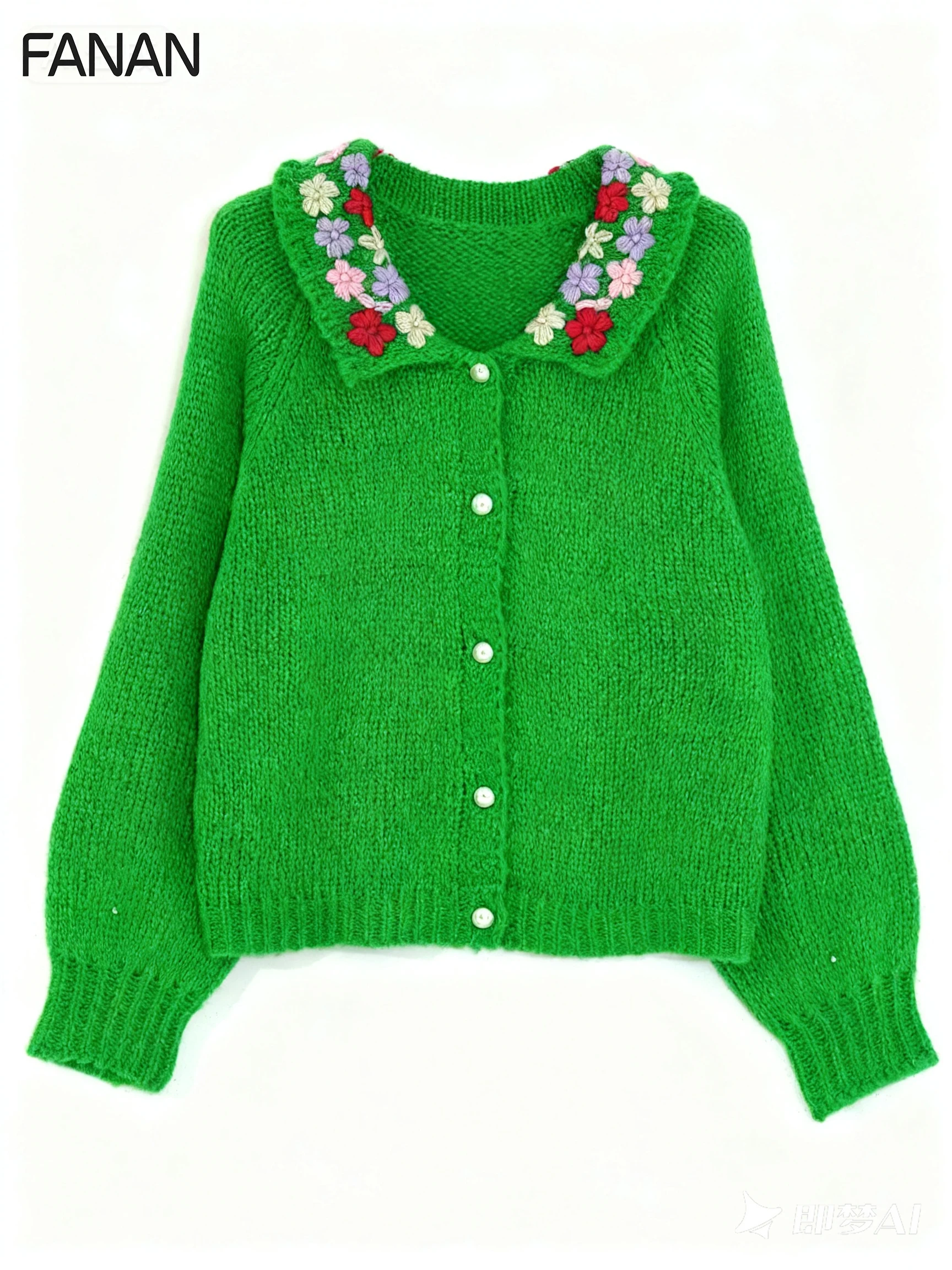 New Autumn and Winter Niche Knit Cardigan for Women, Designed in a Lazy Style, Sweater Jacket with Green Floral Pattern and Fitted Lapel Design, Casual and Elegant Autumn/Winter Outerwear, Basic Versatile Style for Urban Commuting, Stylish and Fashionable
New Autumn and Winter Niche Knit Cardigan for Women, Designed in a Lazy Style, Sweater Jacket with Green Floral Pattern and Fitted Lapel Design, Casual and Elegant Autumn/Winter Outerwear, Basic Versatile Style for Urban Commuting, Stylish and Fashionable