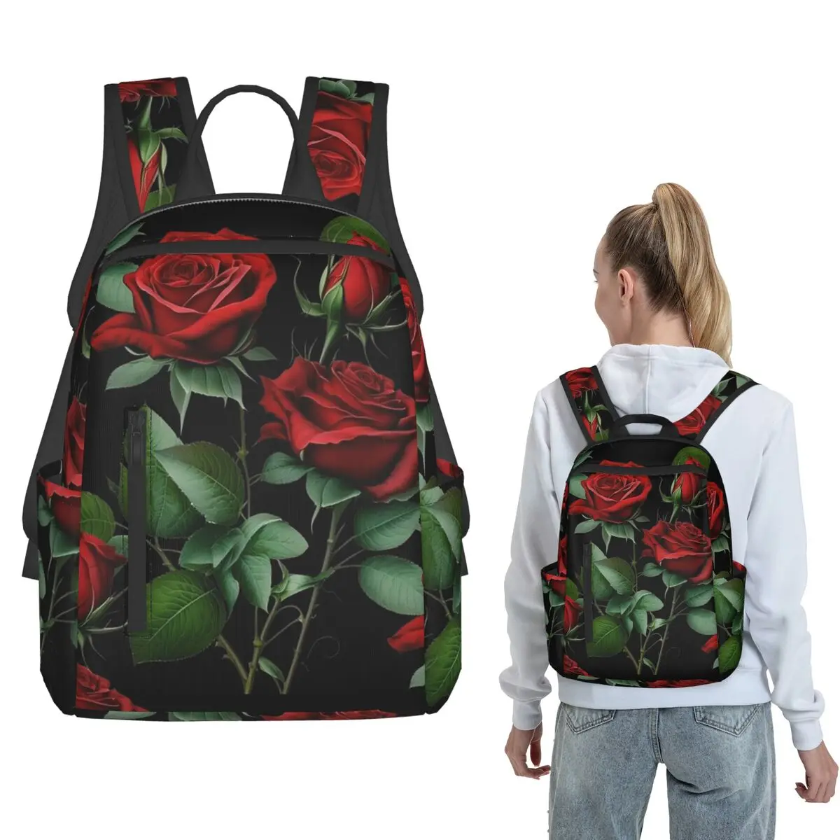 Realistic Red Rose In Dark Pattern Backpack Daypack Children BookBag School Bag Shoulder Bags for Men Women
Realistic Red Rose In Dark Pattern Backpack Daypack Children BookBag School Bag Shoulder Bags for Men Women