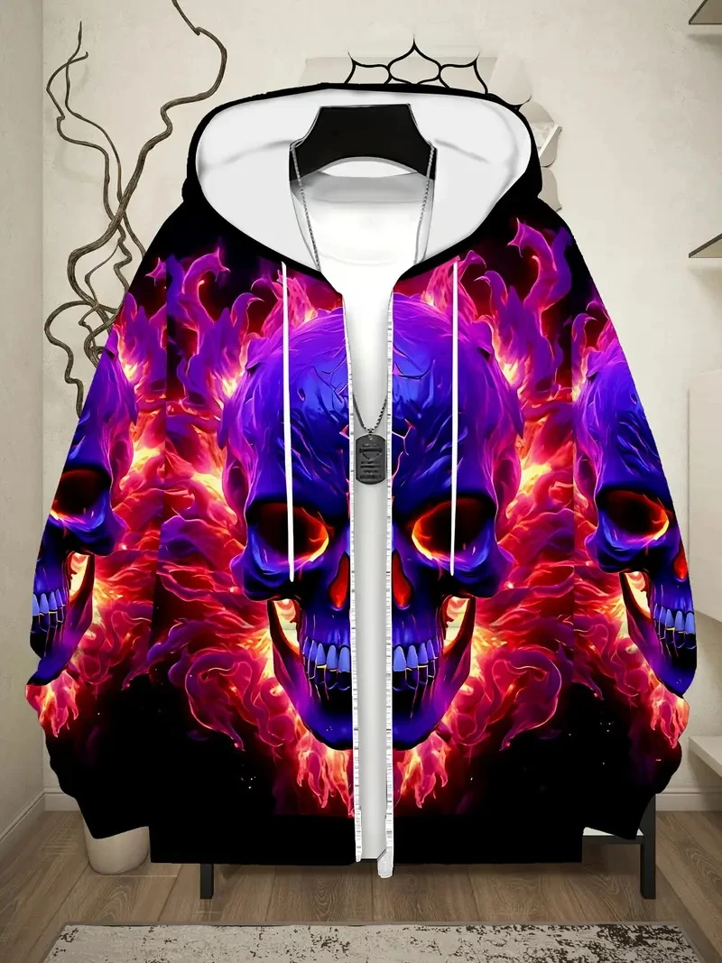 Horror Flame Skull Graphic 3D Print Zip Up Hoodie Men Women Spring Autumn Sweatshirt Oversized Harajuku Y2k Cool Streetwear Coat
Horror Flame Skull Graphic 3D Print Zip Up Hoodie Men Women Spring Autumn Sweatshirt Oversized Harajuku Y2k Cool Streetwear Coat