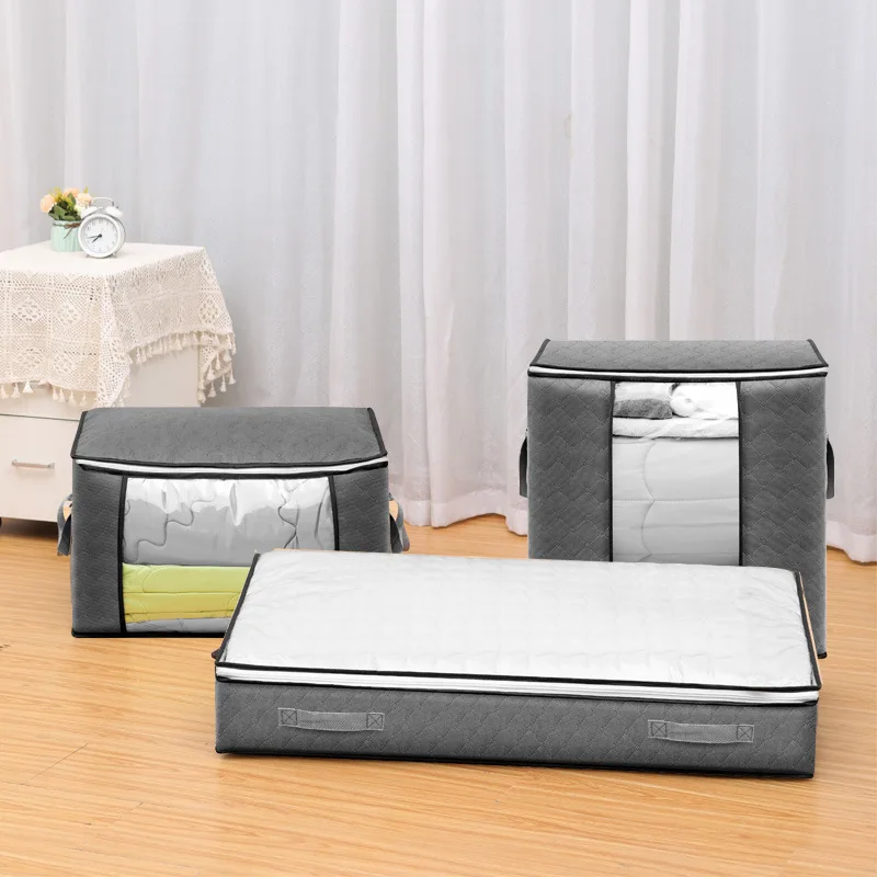 Modern Style Thickened Non-woven Clothes Quilt Storage Bag Home Large-capacity Moisture-proof Storage Bag Portable Luggage Bag 
Modern Style Thickened Non-woven Clothes Quilt Storage Bag Home Large-capacity Moisture-proof Storage Bag Portable Luggage Bag