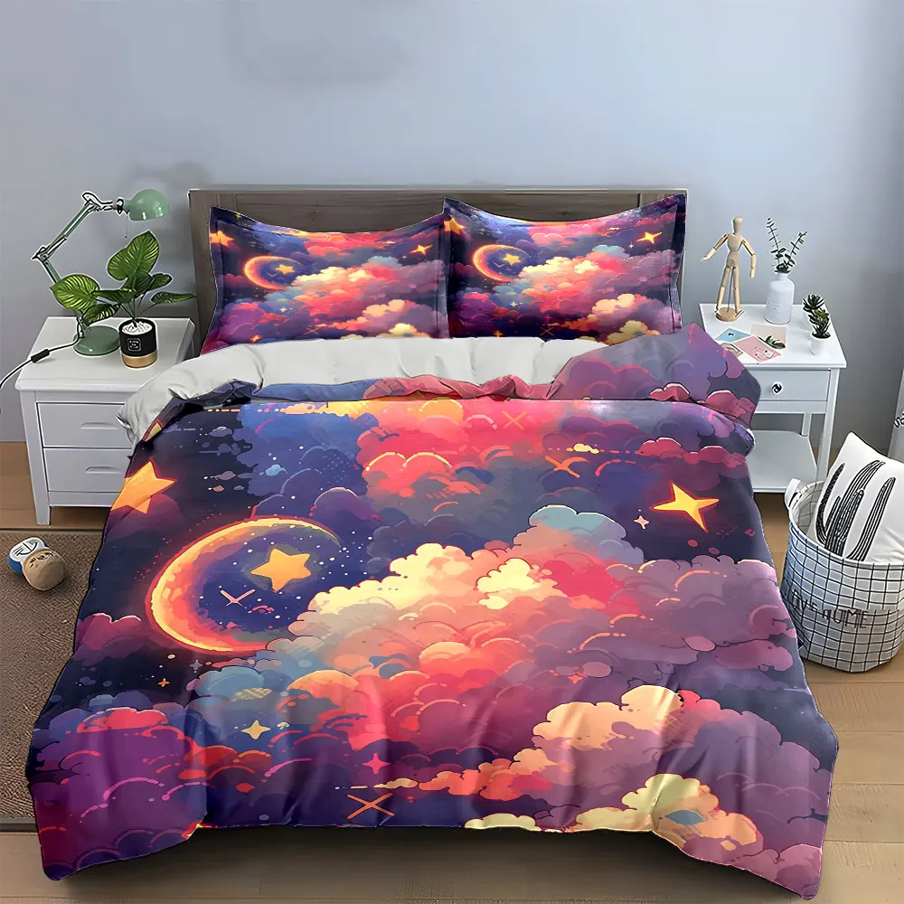 "Galaxy Moon Night Decor" Bedding Set with 1 Duvet Cover 2 Pillowcases Single Double King Queen, Gift
"Galaxy Moon Night Decor" Bedding Set with 1 Duvet Cover 2 Pillowcases Single Double King Queen, Gift