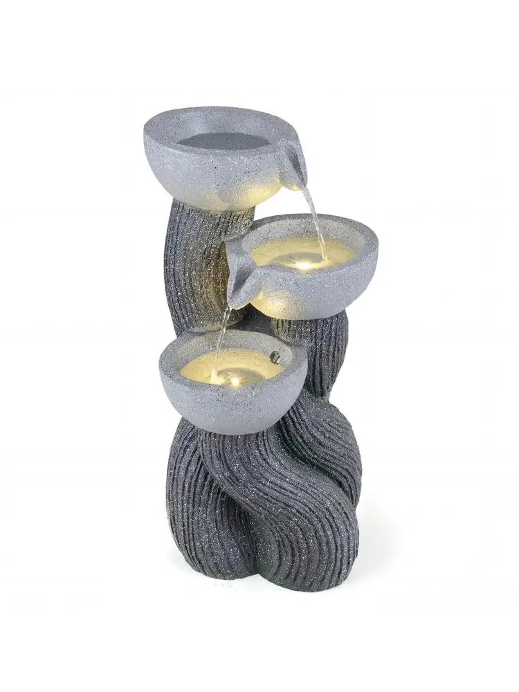 3-Tier Outdoor Water Fountain with LED Lights 18.5 Inch H for Patio Deck
3-Tier Outdoor Water Fountain with LED Lights 18.5 Inch H for Patio Deck