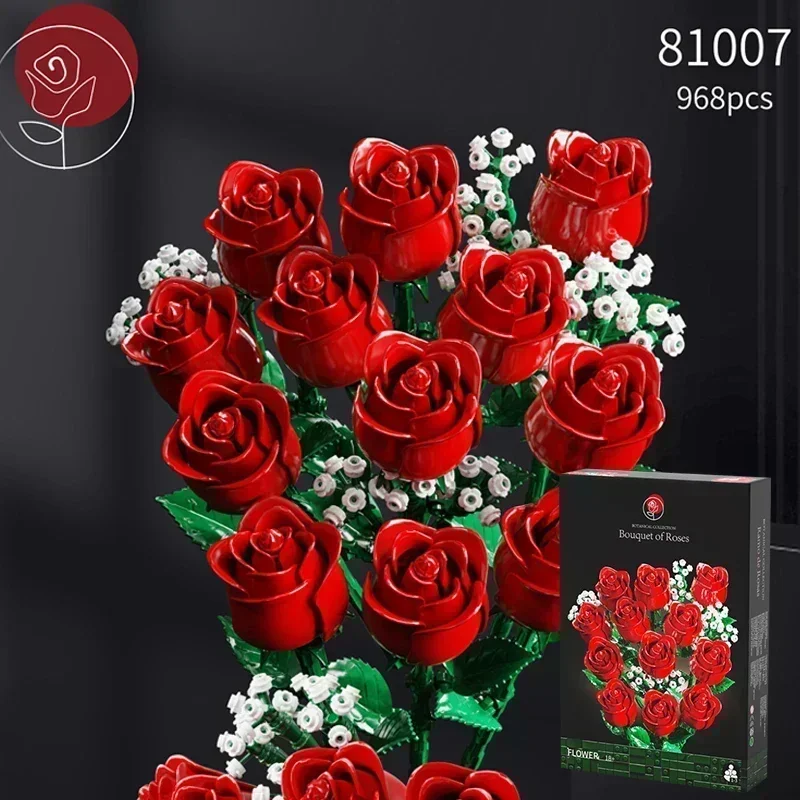 968 шт. романтический букет роз, строительные блоки, креативное украшение для домашнего стола, растения, сборные кирпичи, игрушки для подарков, девушки, леди
968 шт. романтический букет роз, строительные блоки, креативное украшение для домашнего стола, растения, сборные кирпичи, игрушки для подарков, девушки, леди